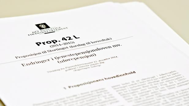 <p>UNDER BEHANDLING: Regjeringen har foreslått en ny uførepensjonsordning i privat sektor. Saken ligger nå til behandling i Sortinget</p>